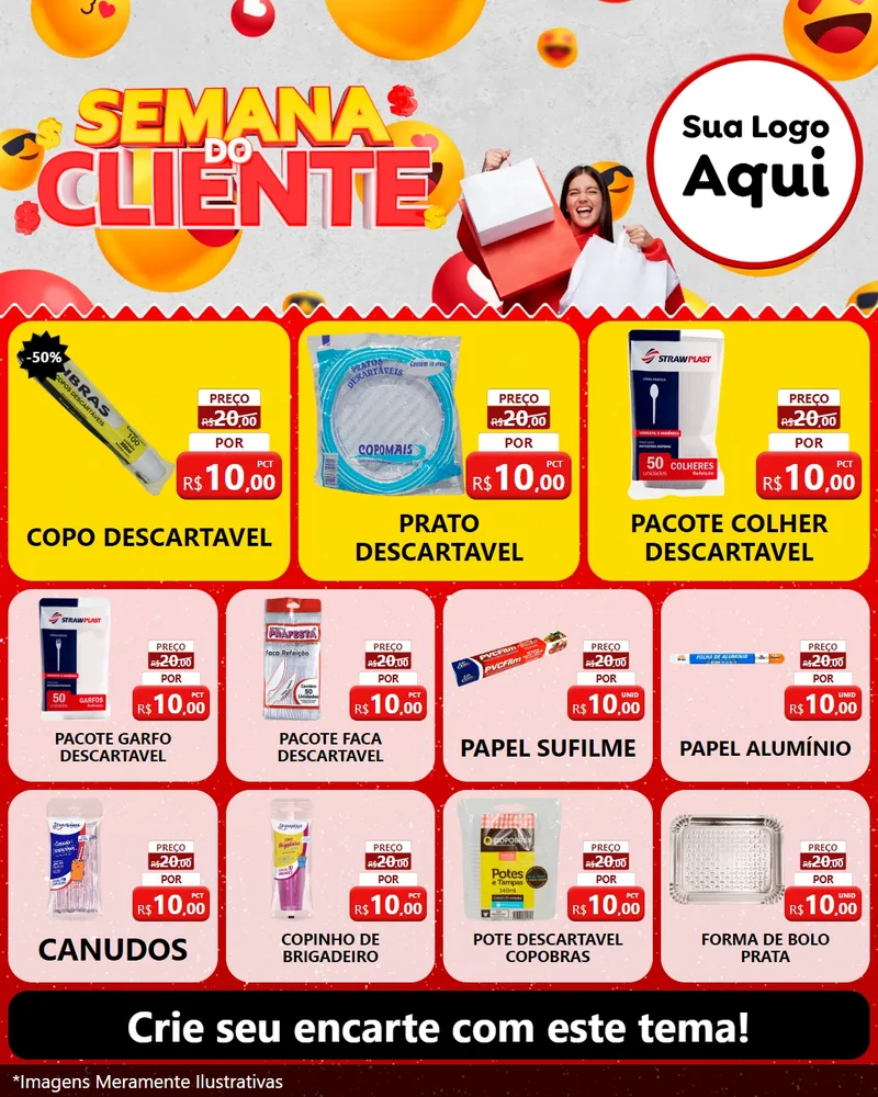 Modelo de Rede Social para Feed Instagram com o tema Semana do Cliente para Embalagens