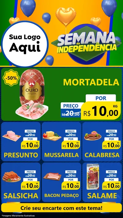 Modelo de Rede Social para Stories com o tema Semana da Independência para Frios e Laticínios