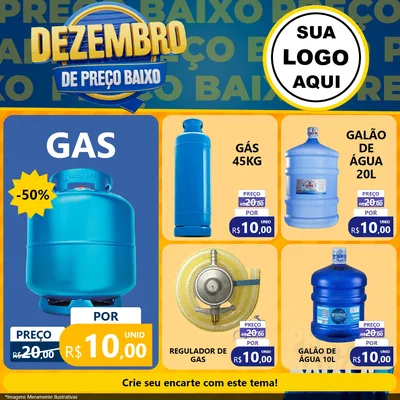 Modelo de Rede Social para Feed Facebook com o tema Dezembro de Preço Baixo para Água e gás