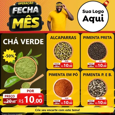 Modelo de Rede Social para Feed Facebook com o tema Operação Fecha Mês para Produtos Naturais