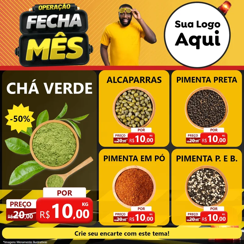 Modelo de Rede Social para Feed Facebook com o tema Operação Fecha Mês para Produtos Naturais