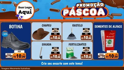 Modelo de TV para TV Horizontal com o tema Promoção Páscoa para Agropecuária