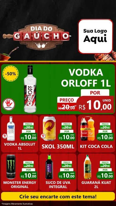 Modelo de Rede Social para Stories com o tema Dia do Gaúcho para Distribuidora de bebidas