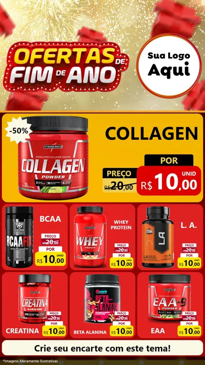 Modelo de Rede Social para Stories com o tema Ofertas de Fim de Ano para Suplementos alimentares