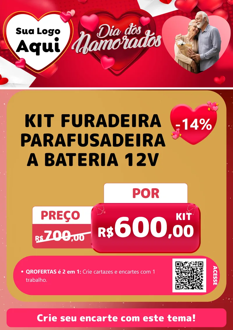 Modelo de Cartaz para Cartaz A4 Vertical com o tema Dia Dos Namorados para Maquinas e Ferramentas