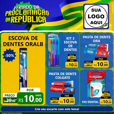 Modelo de Rede Social para Feed Facebook com o tema Feriado da Proclamação da República para Higiene Pessoal