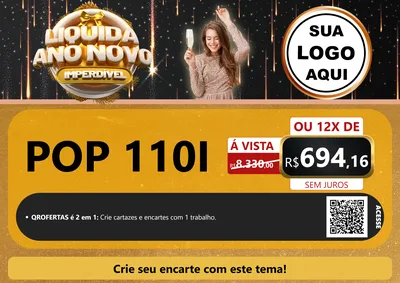 Modelo de Cartaz para Cartaz A4 Horizontal com o tema Liquida Ano Novo Imperdível para Concessionaria de Motos