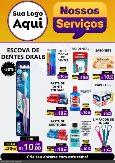 Modelo de Encarte para Encarte A4 Vertical com o tema Nossos Serviços para Higiene Pessoal