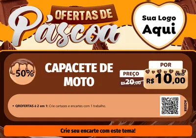 Modelo de Cartaz para Cartaz A4 Horizontal com o tema Ofertas de Páscoa para Moto peças