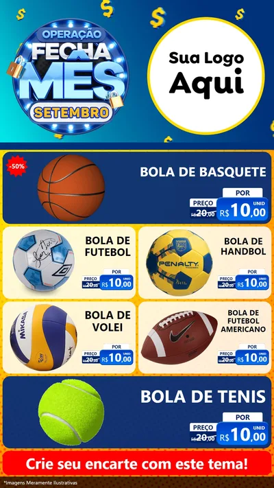 Modelo de TV para TV Vertical com o tema Operação Fecha Mês Setembro para Artigos Esportivos