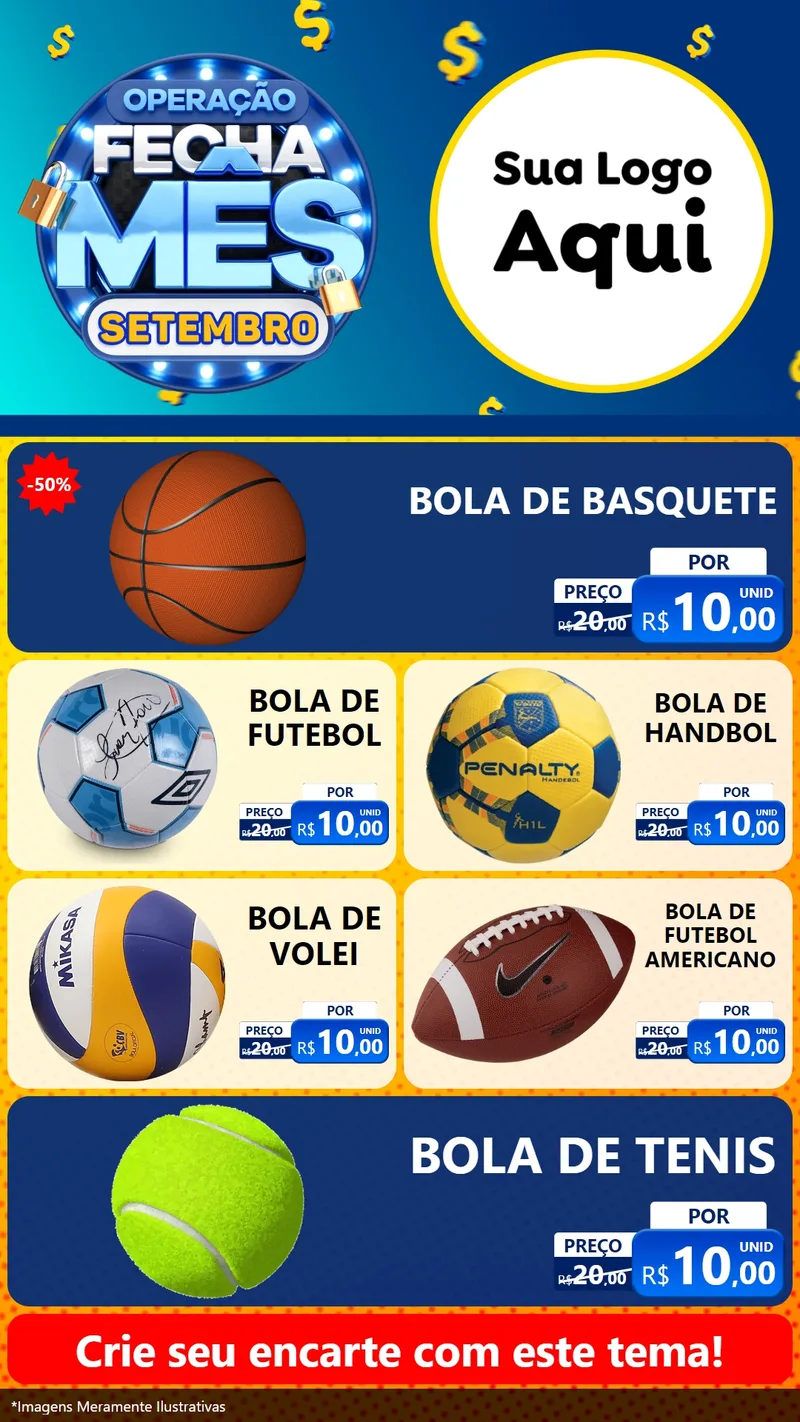 Modelo de TV para TV Vertical com o tema Operação Fecha Mês Setembro para Artigos Esportivos