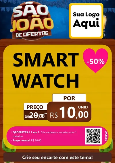 Modelo de Cartaz para Cartaz A4 Vertical com o tema São João Ofertas Imbatíveis! - Junina para Informática