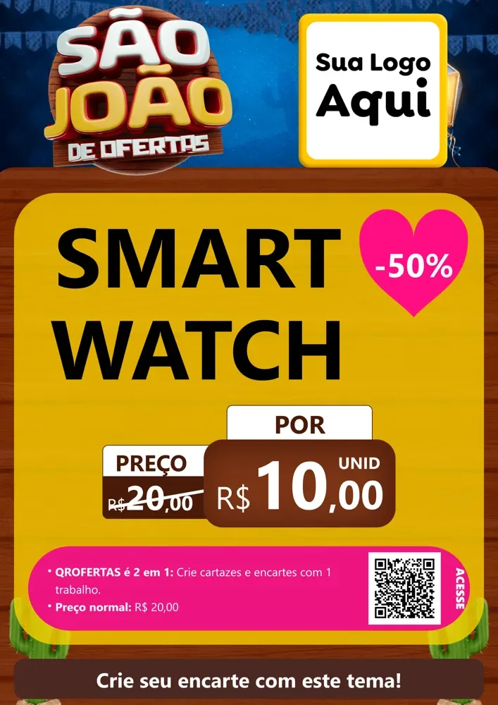 Modelo de Cartaz para Cartaz A4 Vertical com o tema São João Ofertas Imbatíveis! - Junina para Informática