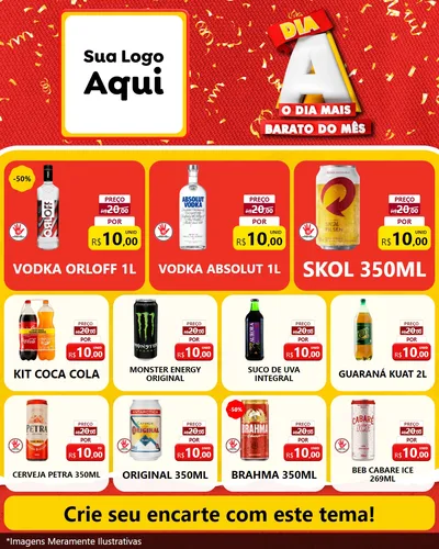 Modelo de Rede Social para Feed Instagram com o tema Dia A o Dia Mais Barato do Mês para Distribuidora de bebidas
