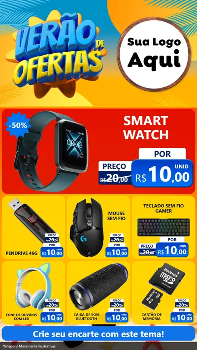 Modelo de Rede Social para Stories com o tema Verão de Ofertas para Informática
