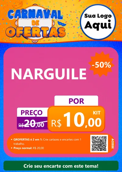 Modelo de Cartaz para Cartaz A4 Vertical com o tema Carnaval de Ofertas para Tabacaria