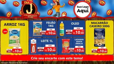 Modelo de TV para TV Horizontal com o tema Dia J - O Dia Mais Barato Do Mês para Supermercado