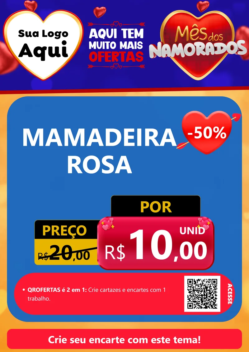 Modelo de Cartaz para Cartaz A4 Vertical com o tema Mês dos Namorados para Bebês