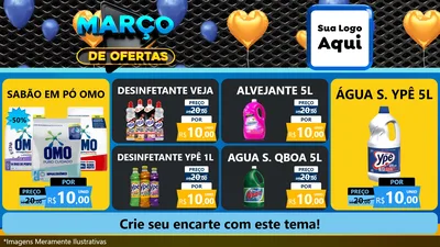 Modelo de TV para TV Horizontal com o tema Março de Ofertas para Produtos de Limpeza