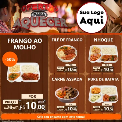 Modelo de Rede Social para Feed Facebook com o tema Ofertas Para Aquecer para Restaurante
