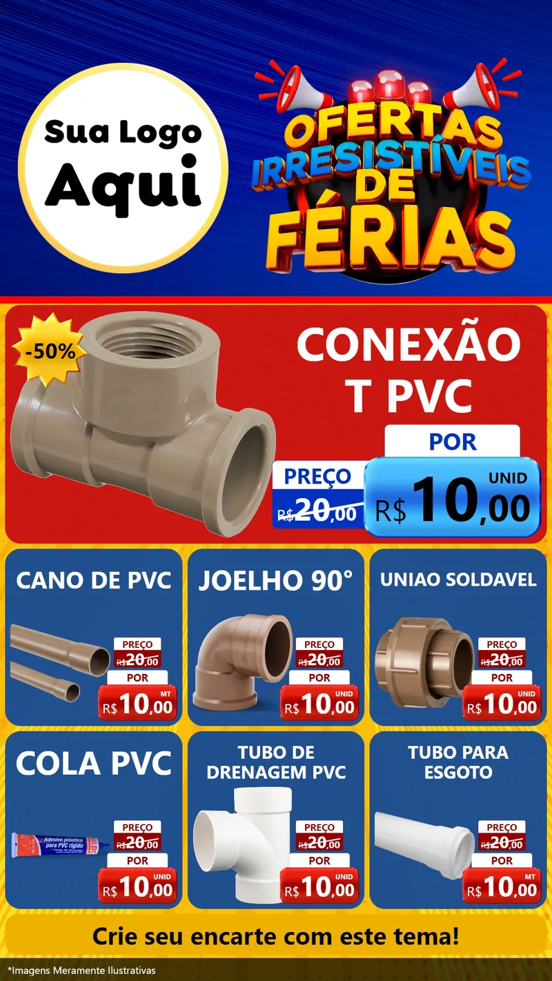 Modelo de Rede Social para Stories com o tema Ofertas Irresistíveis de Férias para Tubos e conexões