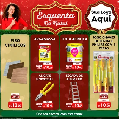 Modelo de Rede Social para Feed Facebook com o tema Esquenta de Natal para Material para Construção
