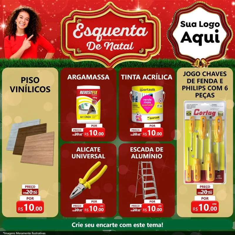 Modelo de Rede Social para Feed Facebook com o tema Esquenta de Natal para Material para Construção