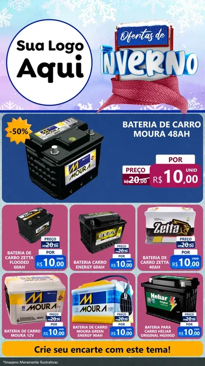 Modelo de Rede Social para Stories com o tema Ofertas de Inverno para Baterias Elétricas