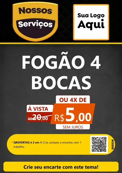 Modelo de Cartaz para Cartaz A4 Vertical com o tema Nossos Serviços para Móveis e Eletro