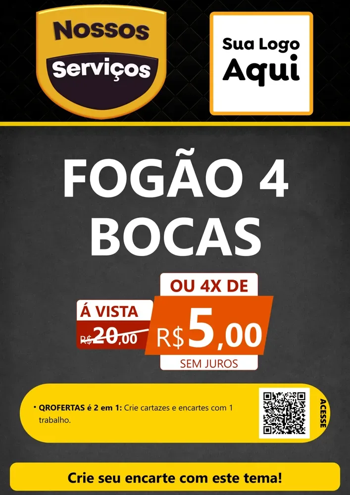 Modelo de Cartaz para Cartaz A4 Vertical com o tema Nossos Serviços para Móveis e Eletro