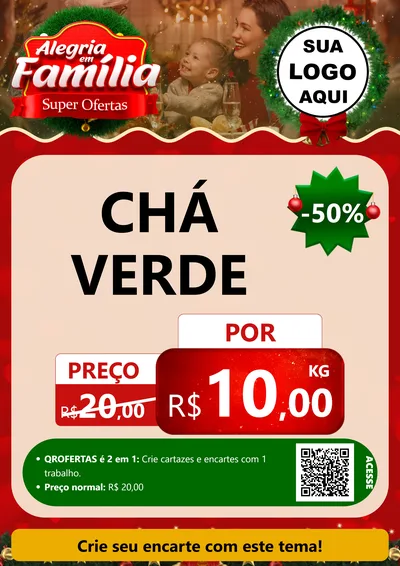 Modelo de Cartaz para Cartaz A4 Vertical com o tema Alegria Em Família - Super Ofertas para Produtos Naturais