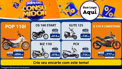 Modelo de TV para TV Horizontal com o tema Mês do Consumidor para Concessionaria de Motos