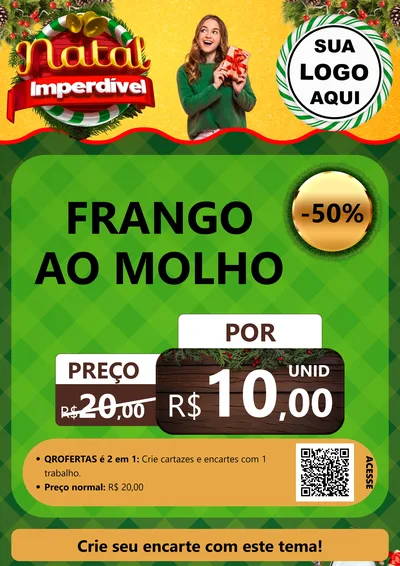 Modelo de Cartaz para Cartaz A4 Vertical com o tema Natal Imperdível para Restaurante