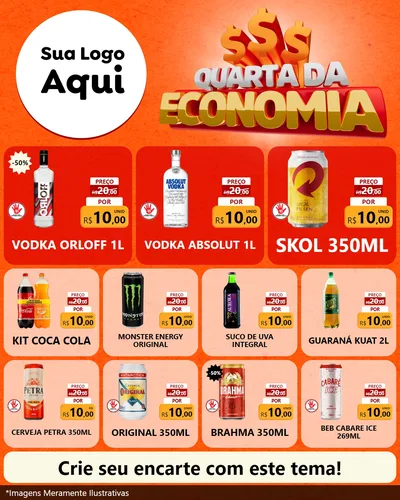 Modelo de Rede Social para Feed Instagram com o tema Quarta da Economia para Distribuidora de bebidas