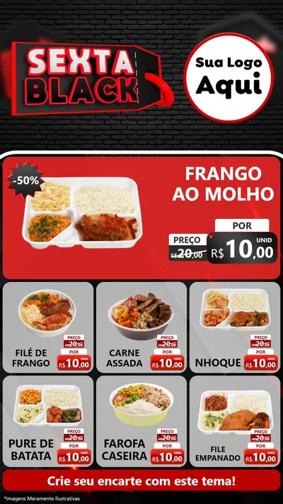 Modelo de Rede Social para Stories com o tema Sexta Black para Restaurante