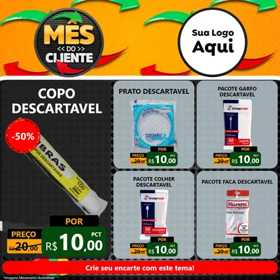 Modelo de Rede Social para Feed Facebook com o tema Mês do Cliente para Embalagens