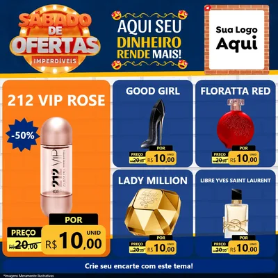 Modelo de Rede Social para Feed Facebook com o tema Sábado de Ofertas Imperdíveis para Perfumes