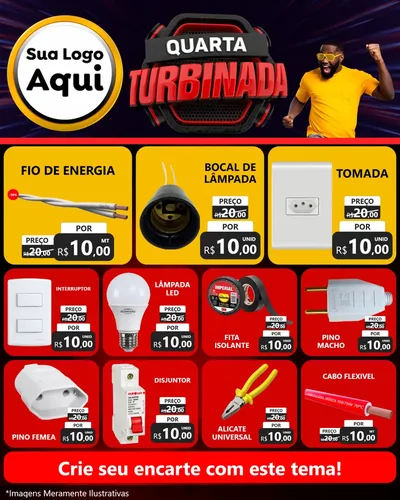 Modelo de Rede Social para Feed Instagram com o tema Quarta Turbinada para Materiais Elétricos