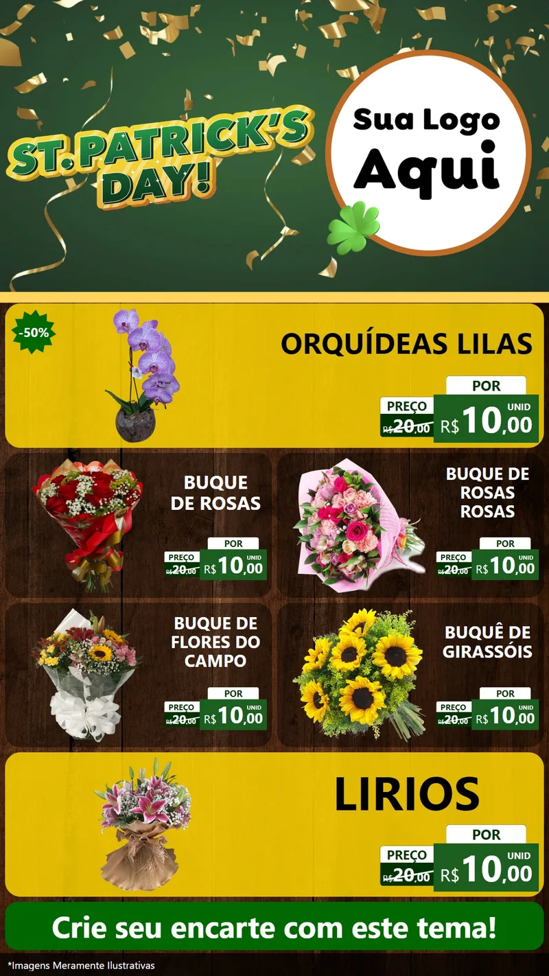 Modelo de TV para TV Vertical com o tema St Patriks Day para Floricultura e jardim
