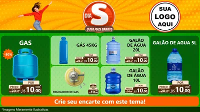Modelo de TV para TV Horizontal com o tema Dia S - O Dia Mais Barato para Água e gás