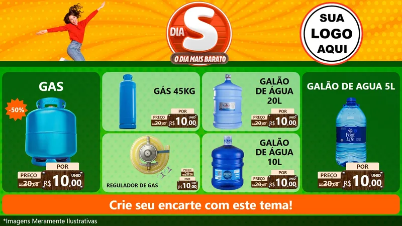 Modelo de TV para TV Horizontal com o tema Dia S - O Dia Mais Barato para Água e gás