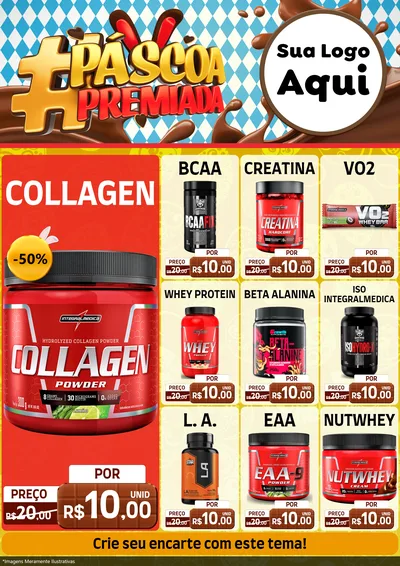 Modelo de Encarte para Encarte A4 Vertical com o tema Páscoa Premiada para Suplementos alimentares