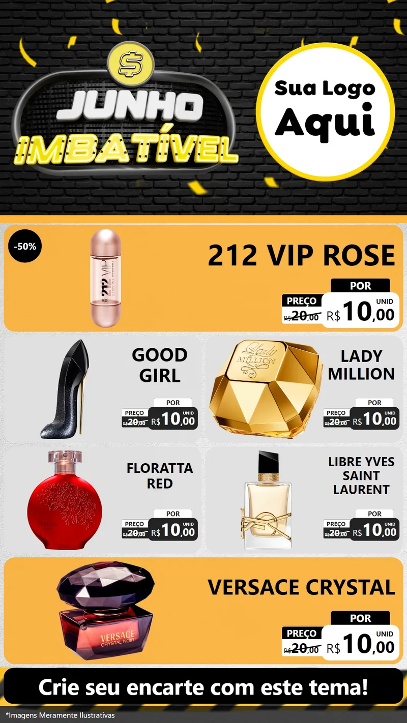 Modelo de TV para TV Vertical com o tema Junho Imbatível para Perfumes