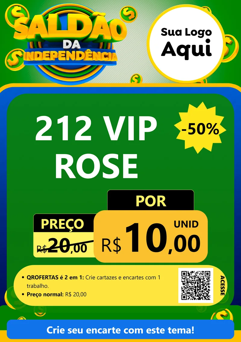Modelo de Cartaz para Cartaz A4 Vertical com o tema Saldão da Indepêndencia para Perfumes