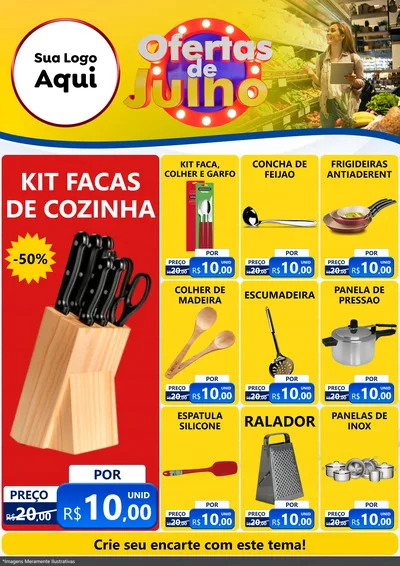 Modelo de Encarte para Encarte A4 Vertical com o tema Ofertas de Julho para Utilidades Domésticas