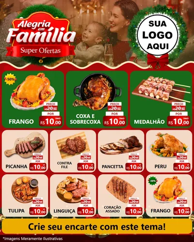 Modelo de Rede Social para Feed Instagram com o tema Alegria Em Família - Super Ofertas para Assados