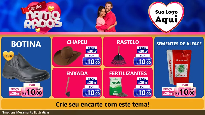 Modelo de TV para TV Horizontal com o tema Dia dos namorados para Agropecuária