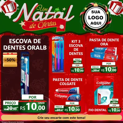 Modelo de Rede Social para Feed Facebook com o tema Um Natal de Ofertas para Higiene Pessoal