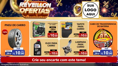Modelo de TV para TV Horizontal com o tema Réveillon de Ofertas para Auto peças