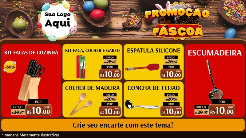 Modelo de TV para TV Horizontal com o tema Promoção Páscoa para Utilidades Domésticas